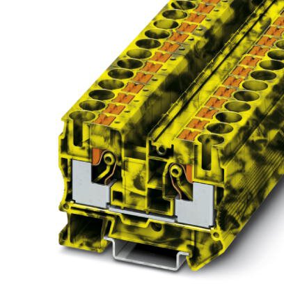 Phoenix Contact Feed-Through Terminal Block; PT 10-FE ; 60A; 600V; 1-Level; #20 - #6; Push-In Connection; Black-Yellow